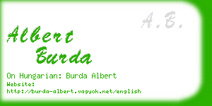 albert burda business card